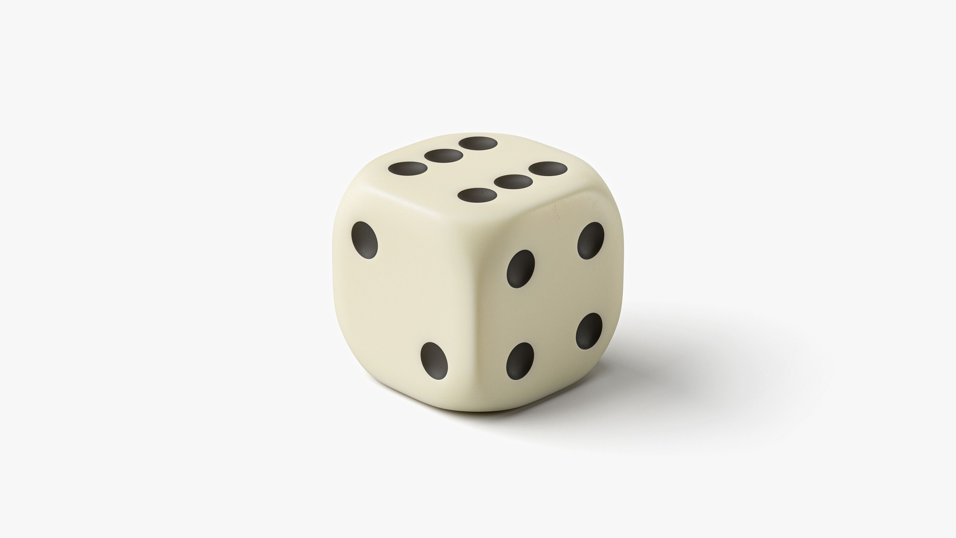 3d render of ivory dice with engraved circular dots on its faces